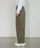 Jikeulib Back Elastic Waist Pintuck Balloon Hem Dart Cargo Pocket Wide Pants