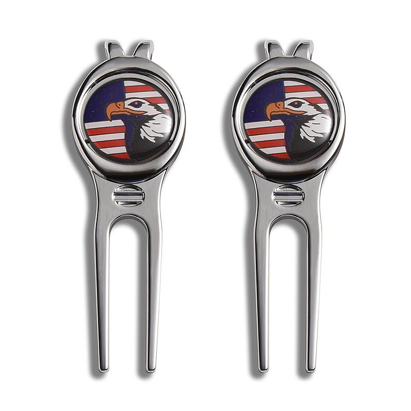 1pc Golf Divot Repair Tool with Golf Ball Tool Pitch Groove Cleaner Golf Accessories Putting Green Fork Training Aids 5