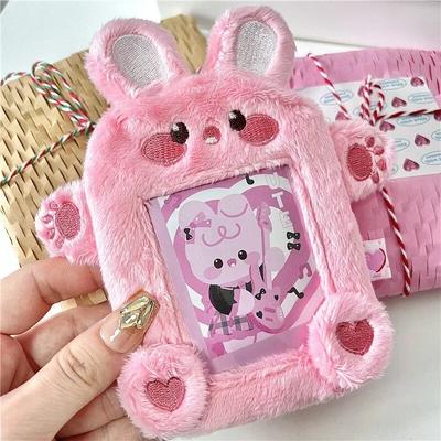Kawaii Cartoon Photocards Jeseň Zima Plyšový Roztomilý králik Kpop Idol Držiak na pohľadnice Usporiadateľ grafických kariet Študentské potreby