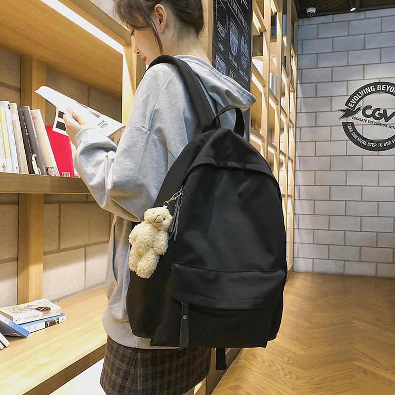 Schoolbag1010 new literary and artistic fan solid color student schoolbag small fresh men's and women's daily backpack