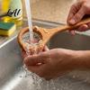 Home Baking Accessory 12 Inch Wooden Danish Dough Whisk Long Handle Sourdough Whisk with Hollow Ring Non Slip Natural Wood Beater Mixer Bread