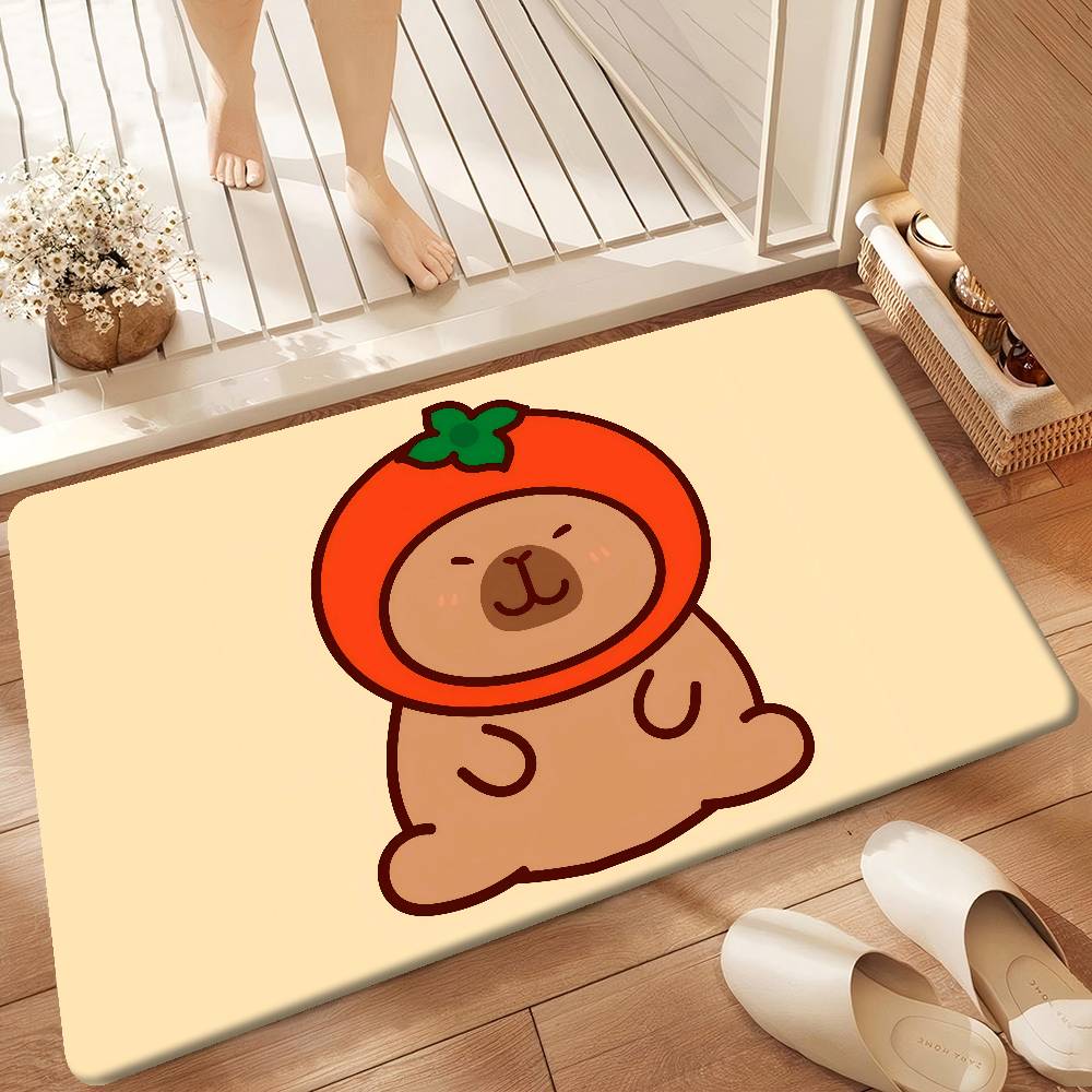Cartoon Capybara Hippo Entrance Door Mat Nordic Style Bedroom Living Room Doormat Home Balcony Anti-Slip Modern Home Decor