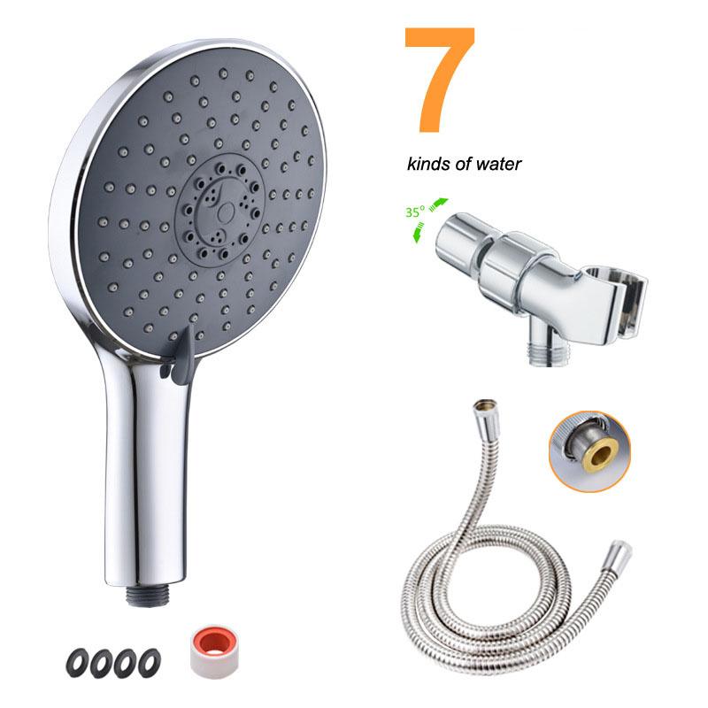 Shower Head Set 7 Functions High Pressure with Handheld Non-Clogging Nozzles Hand Held Shower Head Leakproof Hose and Bracket