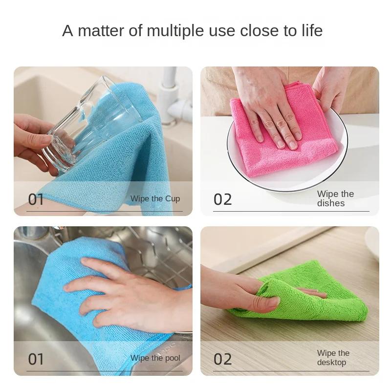 Dünne Mikrofaser-Waschlappen, Geschirrtücher, Lappen, saugfähiges Handtuch, Bambusfaser, Hausreinigungstücher, Servietten, Reiniger, Küchenhelfer