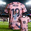3D Print Messi Pattern Sport Quick-dry Breatha T-shirt Summer Outdoor Street Club Team Training Clothing
