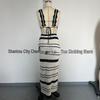Striped European & American Fashion Vacation Beach Bikini Long Dress Set