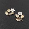 Engood 100Pcs Rhinestone Flower Leaves Button Sewing Trim Embellishments Craft Buckles DIY Hair Accessoriess Wedding Decoration