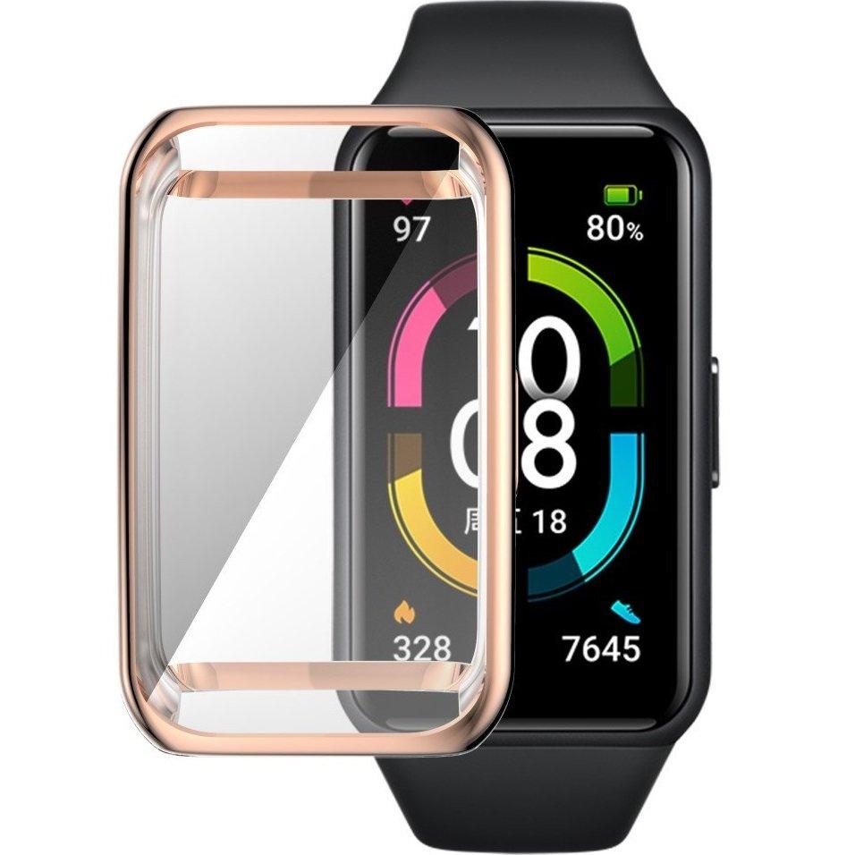 2-in-1 Case with Screen Protector for Huawei Band 6/7, Rose Gold