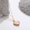 Stainless steel 18K gold powder love love necklace open and close photo album pet photo pendant collarbone chain