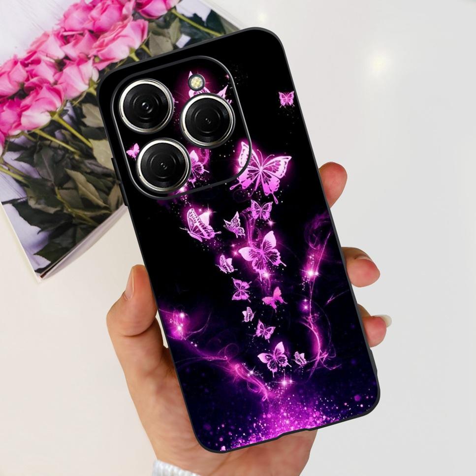For Tecno Spark 20 Pro Case Astronaut Luxury Flower TPU Soft Silicone Back Cover For Tecno Spark 20Pro 6.78" Bumper Phone Case