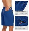 Gopune Men's Running Shorts, Quick-Dry Sweat-Wicking Sports Half Pants with Zipper Pockets, for Soccer Tennis Marathon Hiking (Blue, XL)