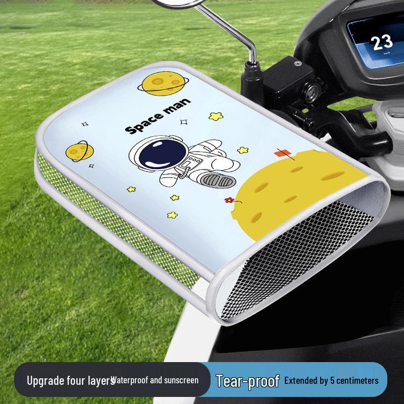 Summer Sun Protection Breathable Electric Scooter Motorcycle Gloves: Wind & Rainproof Handlebar Covers