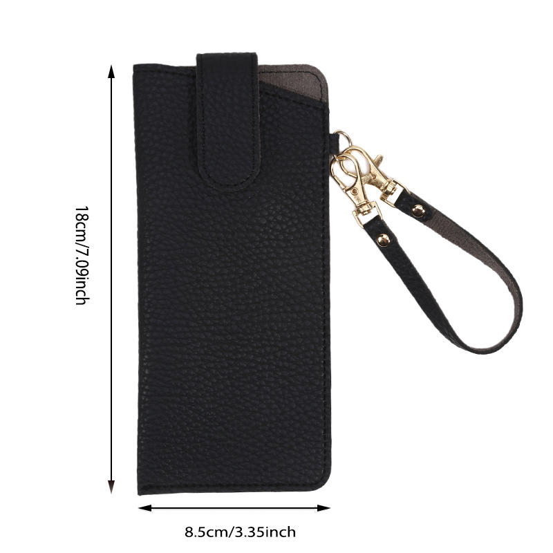 Wiszące etui na okulary Miękka skórzana torba do przechowywania okularów przeciwsłonecznych Przenośne wiszące etui kieszonkowe Smukła saszetka podróżna na okulary przeciwsłoneczne Damskie