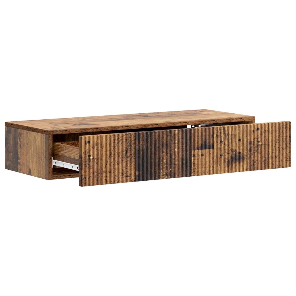 Wall Mounted Side Table Rustic Wood Look 87.5 x 34.5 x 17 cm