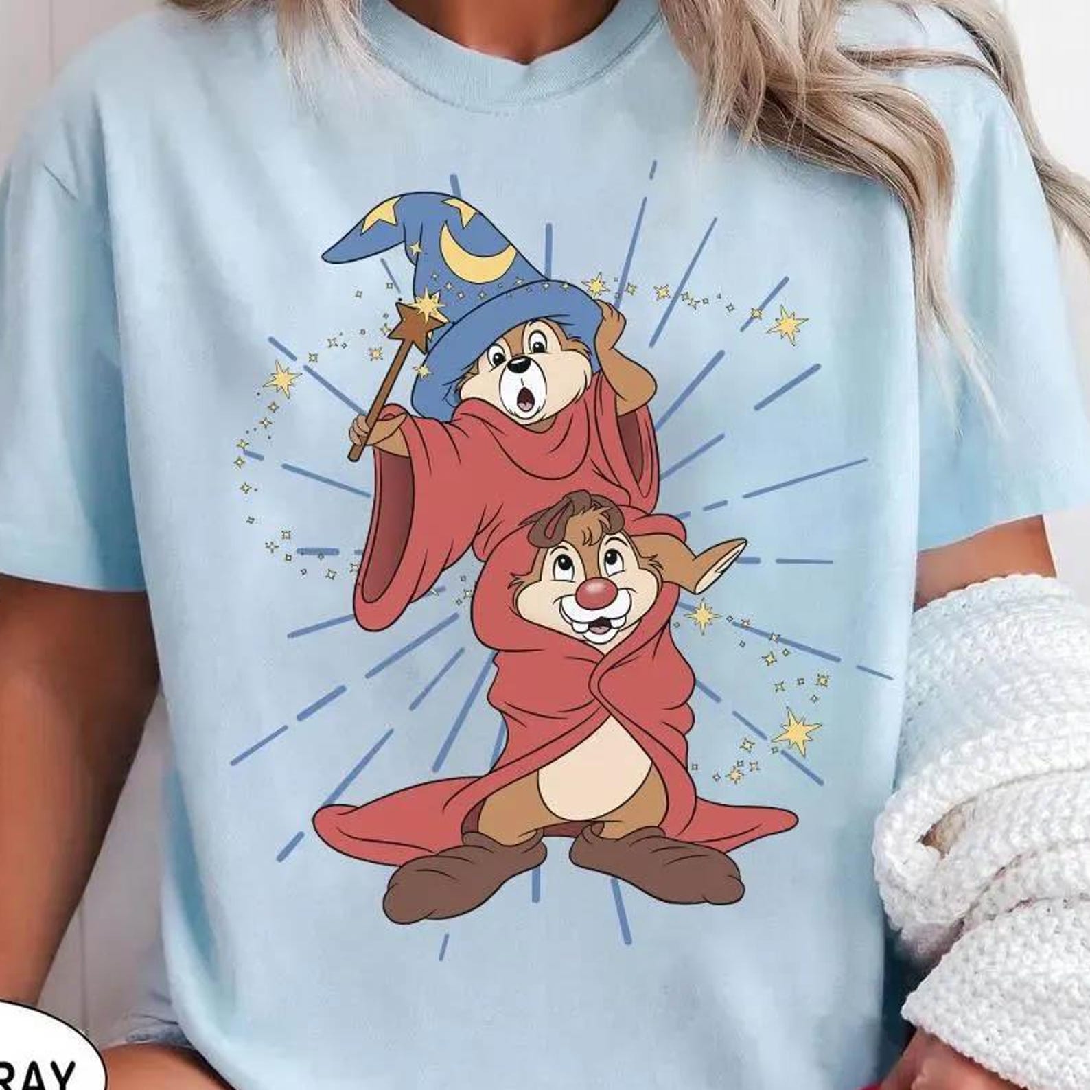 Disney Chip N Dale Costume Mickey Sorcerer Funny T-Shirt, Double Trouble Tee, Hollywood Studios Trip Shirt, Disneyland Family Matching Shirt S