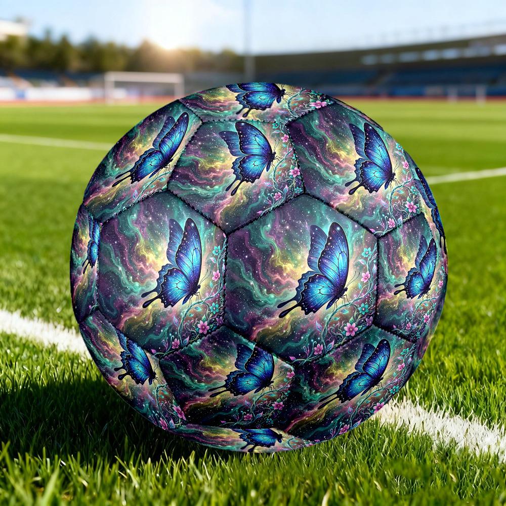 1pc Cosmic Butterfly Garden Size 5 Soccer Ball Professional Lightweight Durable Match Training Football Indoor &Outdoor Sports BallTraining Ball y73