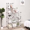 SONGMICS Closet Cabinet, Bookcase, Storage Unit, Interlocking Plastic Cubes, Easy to Assemble, for Living Room, Closet, Bedroom, Office