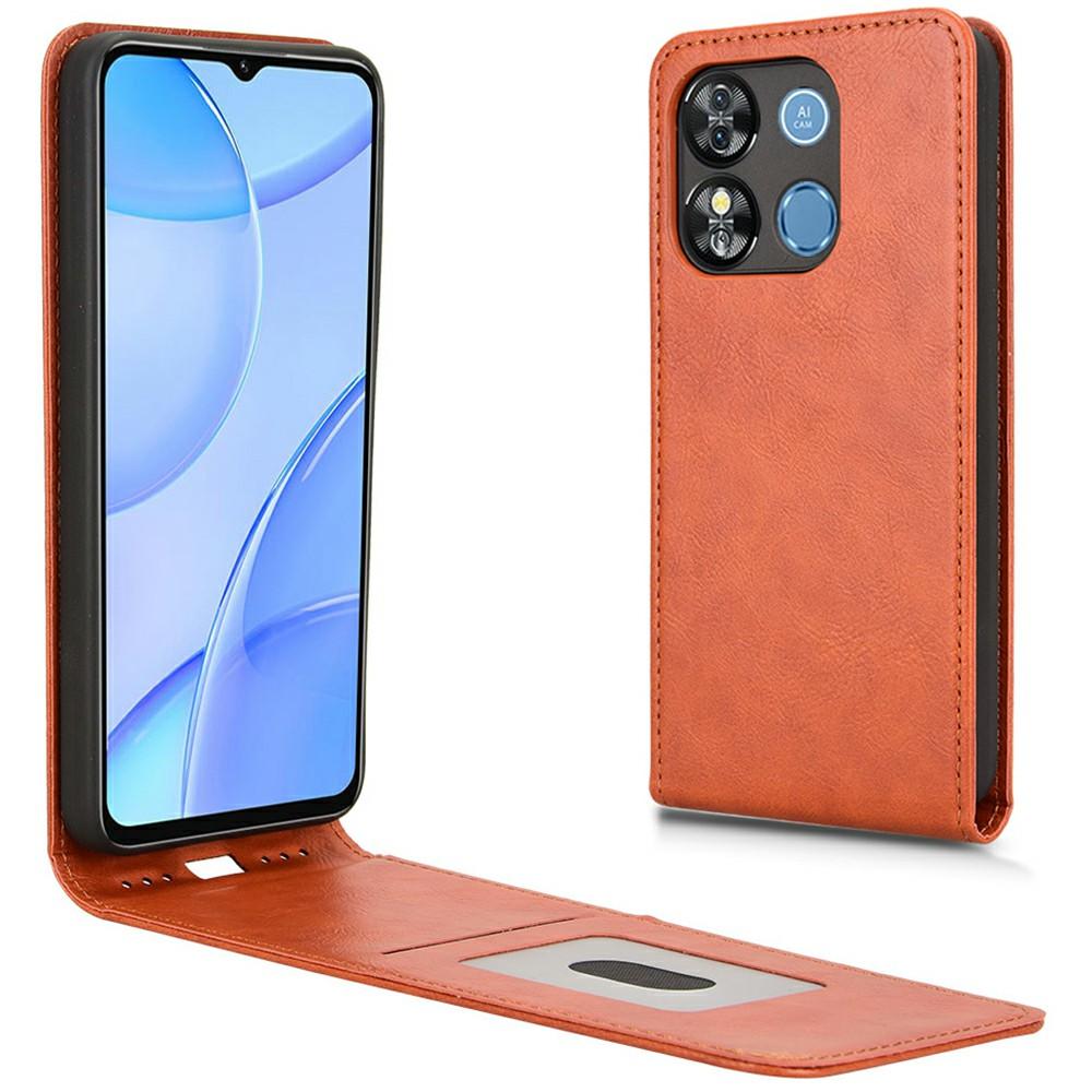 

Кожаный чехол для Oukitel C57 Pro/C57s/BLU 11S с отделением для карт, магнитный вертикальный откидной чехол для телефона Orange