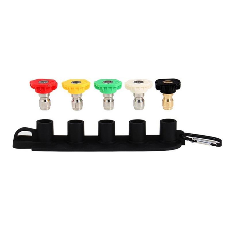 Pressure Washer Nozzle Tips Set Power Washer Nozzle Tips with Nozzle Holder 1/4'' Quick 5000PSI Rinse