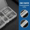 175Pcs Galvanized Steel Split Pin Set Assorted Sizes 175-piece Steel Fasteners Set Open-type Hard-shell Fastening Pins Kit