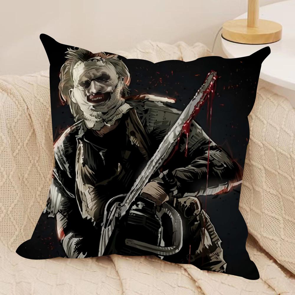 

S-Saw Massacre Cushion Cover Silky Short Plush Sofa Pillow Cover Hidden Zipper Soft Dustproof Case for Home Decor 30cmx30cm