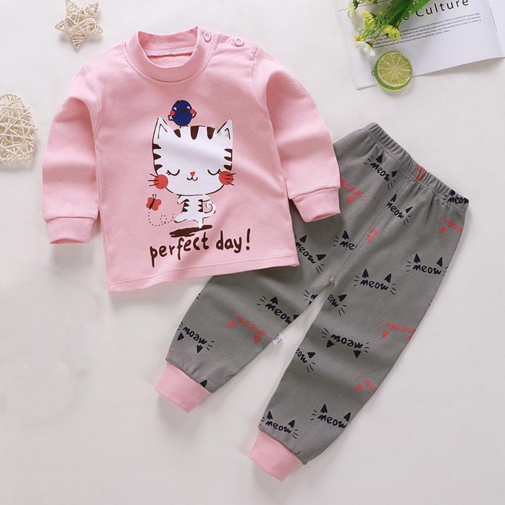 Kinder Jungen und Mädchen Hauskleidung und Pyjamas Langarm-Oberteile und Hosen Sets