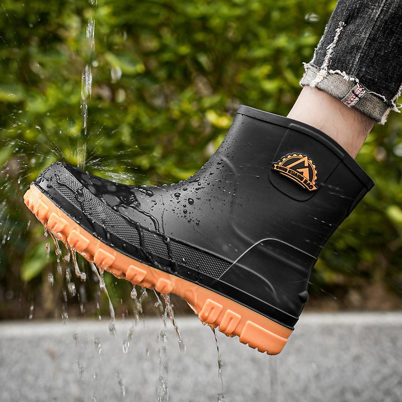 Męskie buty robocze dla szefa kuchni wodoodporne olejoodporne buty do pracy w kuchni antypoślizgowe kalosze do kostki mężczyzna hotelowa restauracja obuwie ochronne