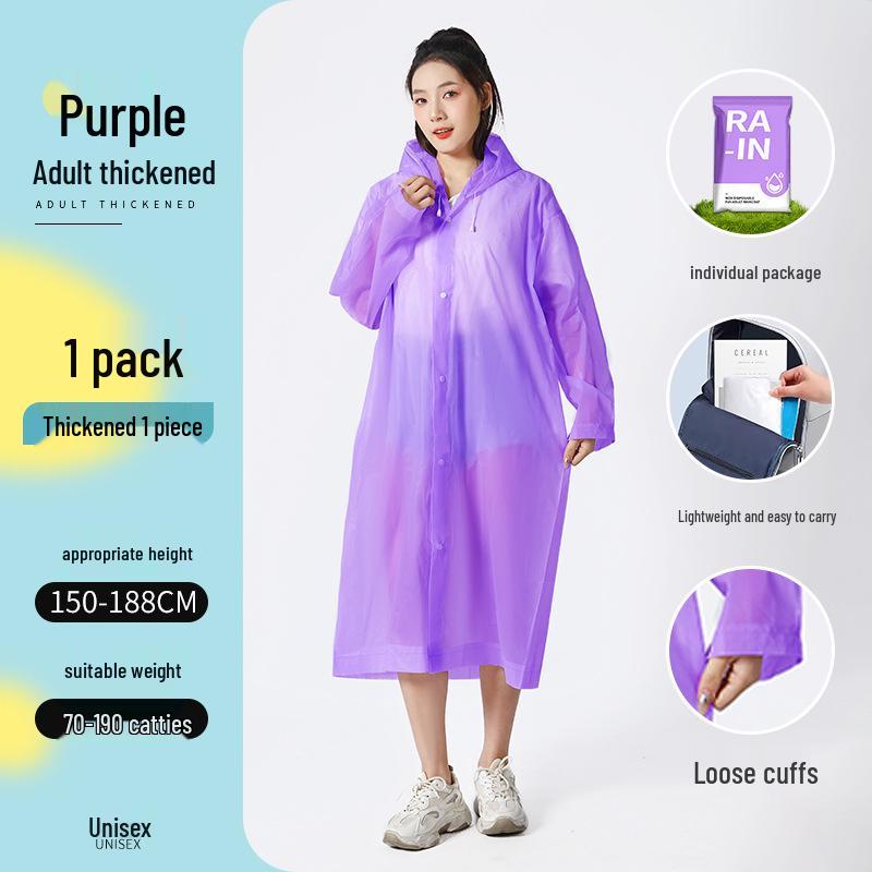 Adults' thickened and lengthened non-disposable raincoat with full-body protection, kids' transparent EVA raincoat.