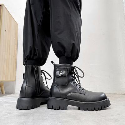 Thick-Soled Big Yellow Boots Men'S Spring And Autumn Martin Boots Retro Medium-Top Tooling Shoes Desert High-Top Leather Shoes 3276-T