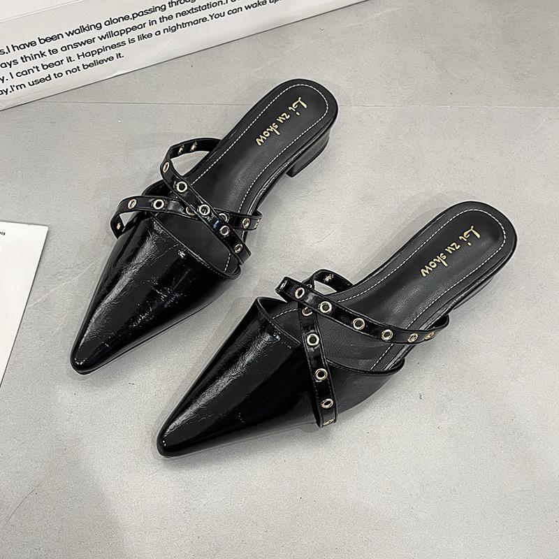 Fashion 2025 New Sexy Slippers Women Pointed Toe High Quality Trendy Belt Buckle Design Women's Slippers Fashion Baotou Party Mules
