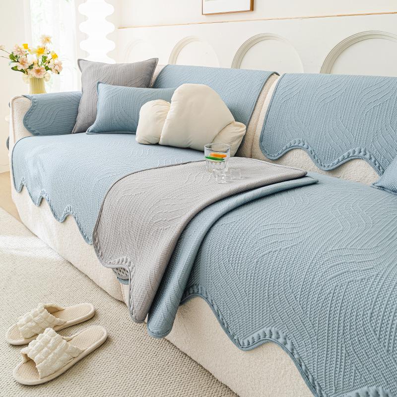 Summer Cool Doudou Special-Shaped Sofa Cushion New Non-Slip Light Luxury High-End Ice Silk Leather Sofa Seat Cushion Summer