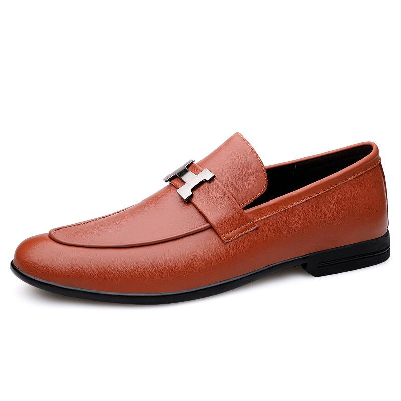 Men's Spring & Autumn Cowhide Loafers - Breathable, Stylish Leather Casual Business Shoes