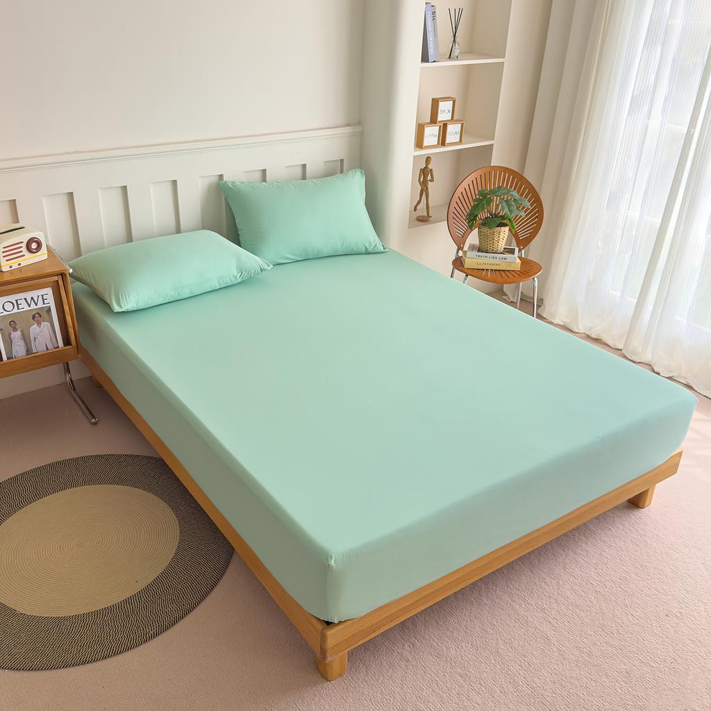 Solid Color Brushed Bed Sheet Dustproof Bed Cover Mattress Protector