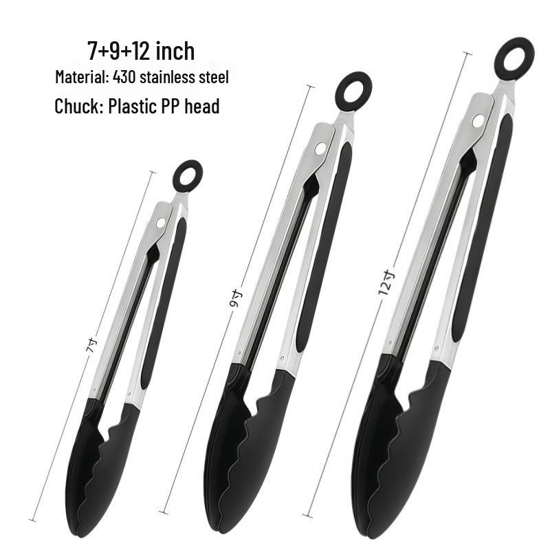 Stainless Steel Anti-Scalding BBQ and Bread Tongs