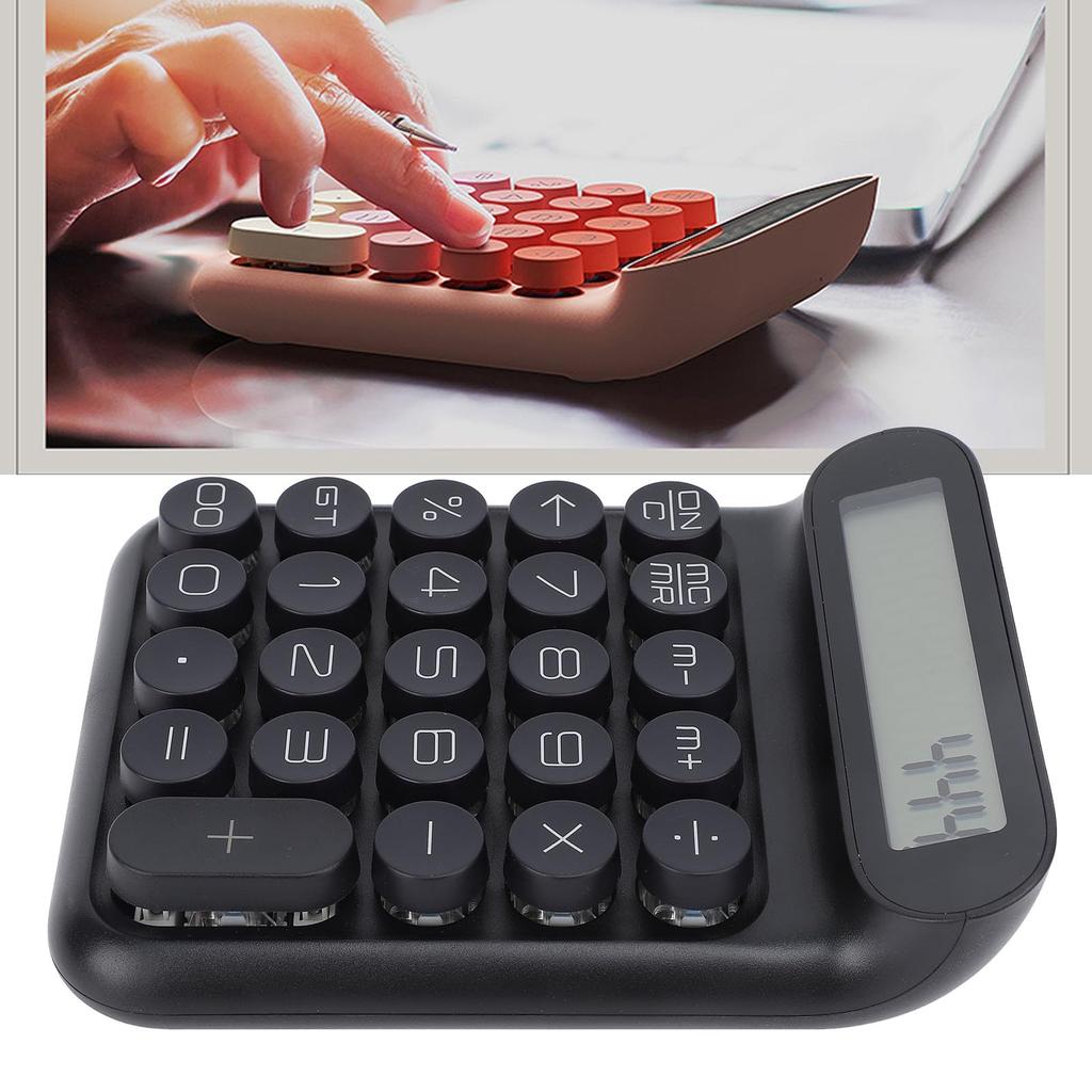 Luocute Mechanical Switch Auto Sleep Desktop Large LCD Display Black Calculator, 24-Key Calculator,