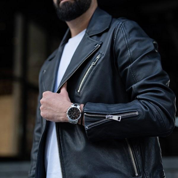 Daniel Wellington ICONIC CHRONOGRAPH LINK ONYX chronograph watch 42mm,Korean popular watches