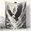 Eagle Soaring Sky Digital Print Throw Blanket - Ultra-Soft, Warm & Cozy Polyester Blend, Perfect for Bed, Sofa, Travel