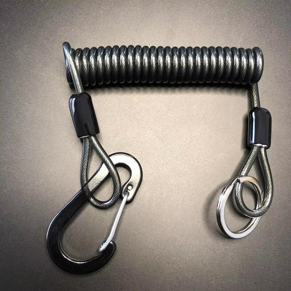 

1PC Key Lanyard Fishing Missed Rope Key Koord Key Chain Elastic Coil Stretch Tether Fashion Wire Spring Twisted Lockable Rope