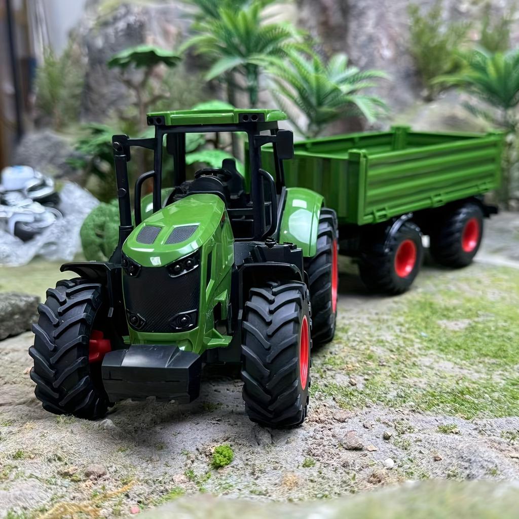 16,5 Zoll Große Bauernhof-Traktor-Spielzeuge mit Anhänger und Tierfiguren Realistisches Bauernhof-Traktor-Set für Weihnachten Geburtstag Geschenk