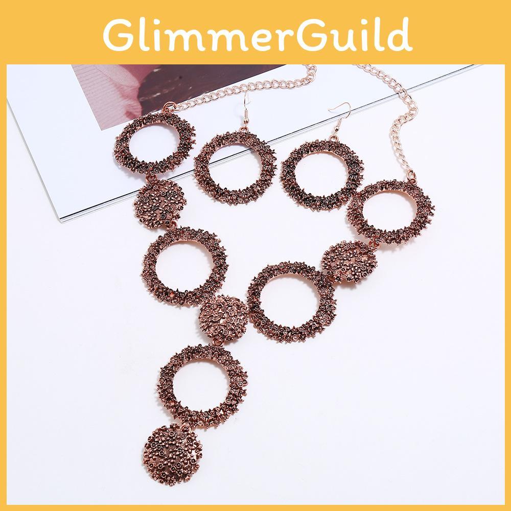 Retro Alloy Necklace Jewelry Set With Gold Plated Finish For Art Fashion Enthusiasts
