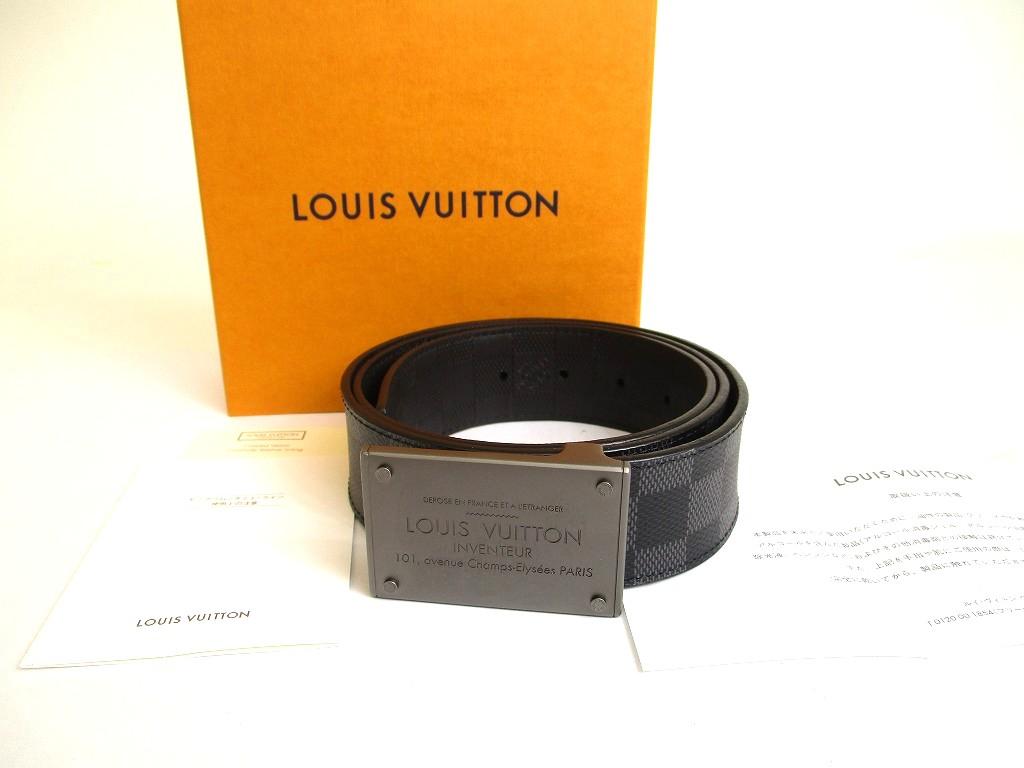 Authentic LOUIS VUITTON Damier Graphite Infini Inventure Buckle Belt Size M #a877  Refurbished