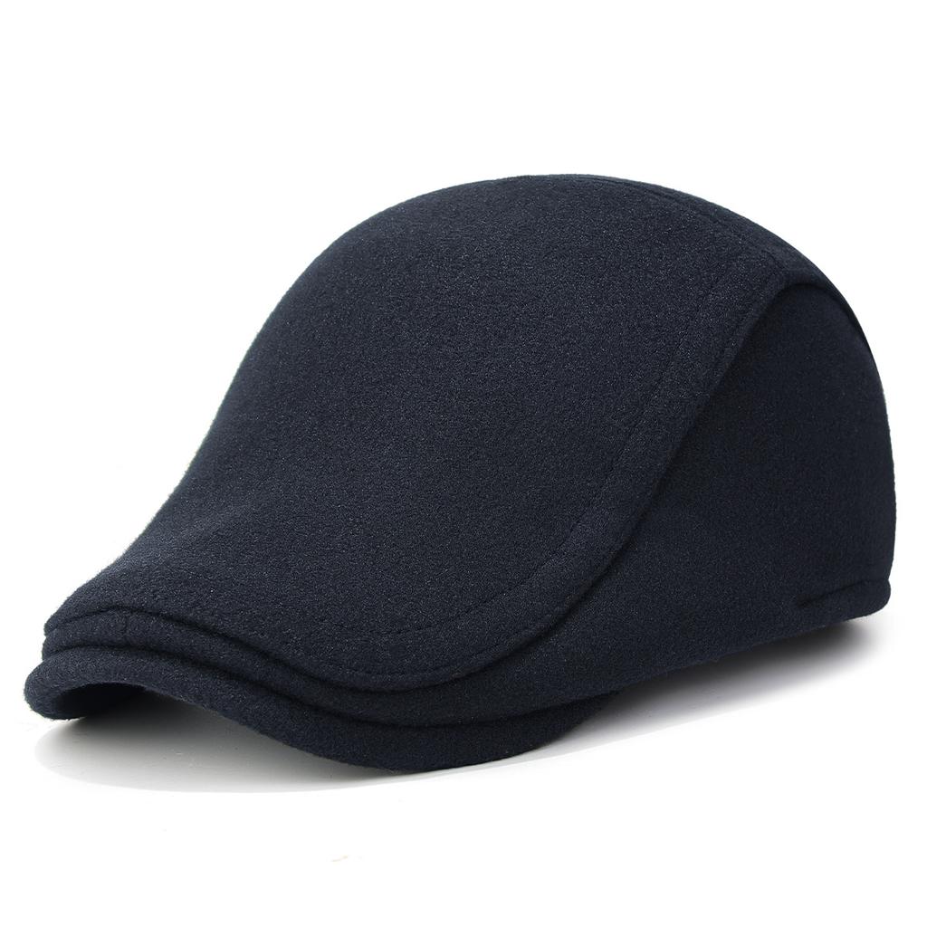 Winter Forward Cap Outdoor Warm Ear Protection Cap Men's Woolen Middle-Aged and Elderly Cold-Proof Retro Cap