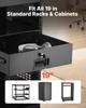 3U Rack Mount Drawer, 22.68 kg Max Load-Bearing, Lockable Server Cabinet Case, Sliding Drawer with Lock and Cable Management Holes, for Network