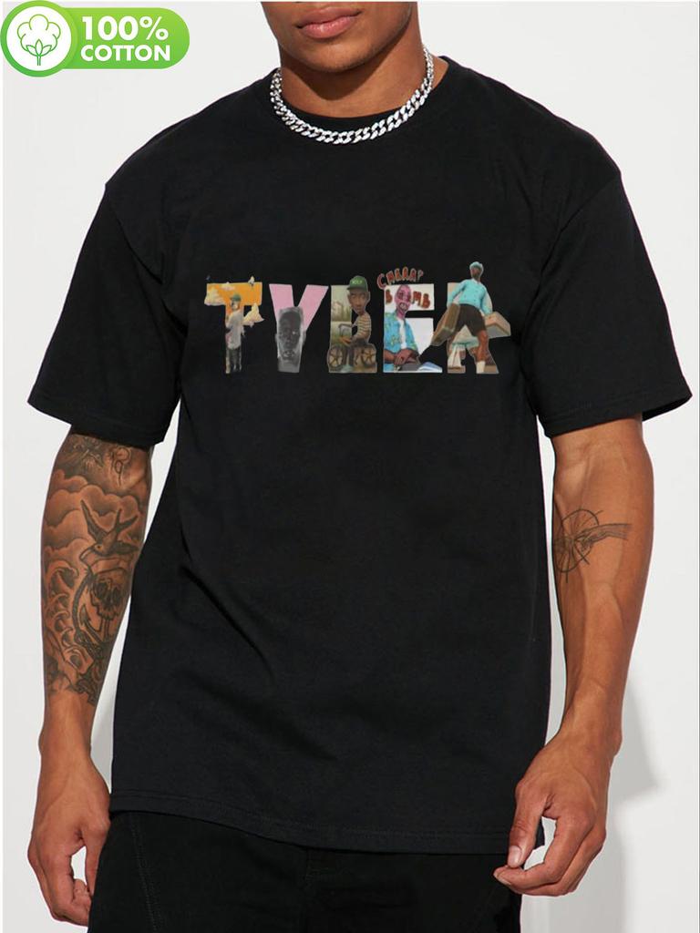 100% Cotton Vintage 'TYLER' Graphic T-shirt - Breathable & Sweat-Absorbent Crew Neck Tee with Western-Inspired Design