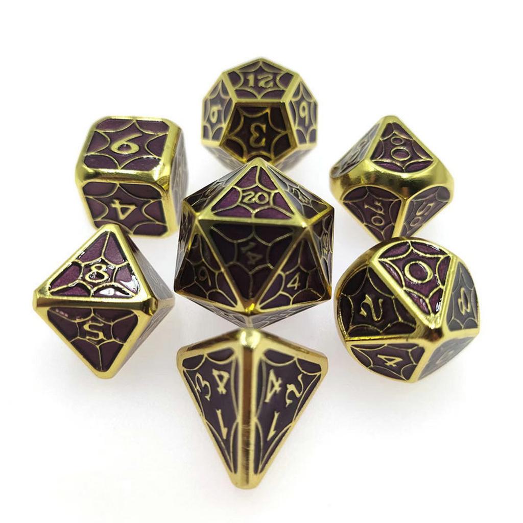 7Pcs Various Shapes Dices Different Number of Face Educational Toy Digital Number Alloy Dices Set For Party Family Game