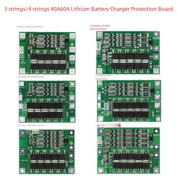 Balanced/Enhanced 3/4 Series 40A-60A Li-ion Battery Charger Protection Board for Power Tools