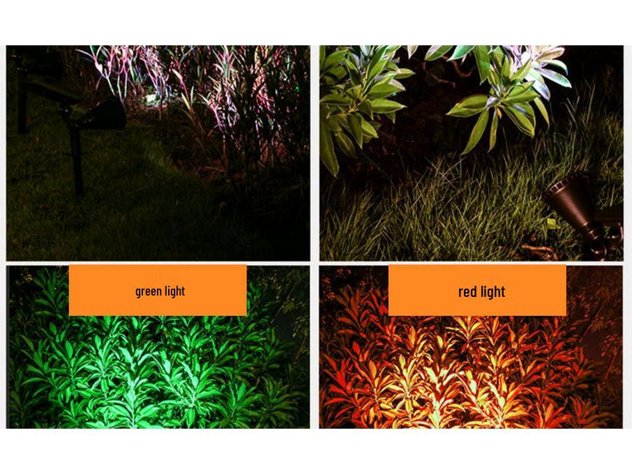 Solar Colorful Outdoor Lawn Spotlight - Automatic Dusk Activation, Ground-Inserted Garden Tree Light