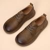 Spring and summer new men's shoes leather trendy breathable versatile soft leather soft sole wide head thick sole casual leather shoes men