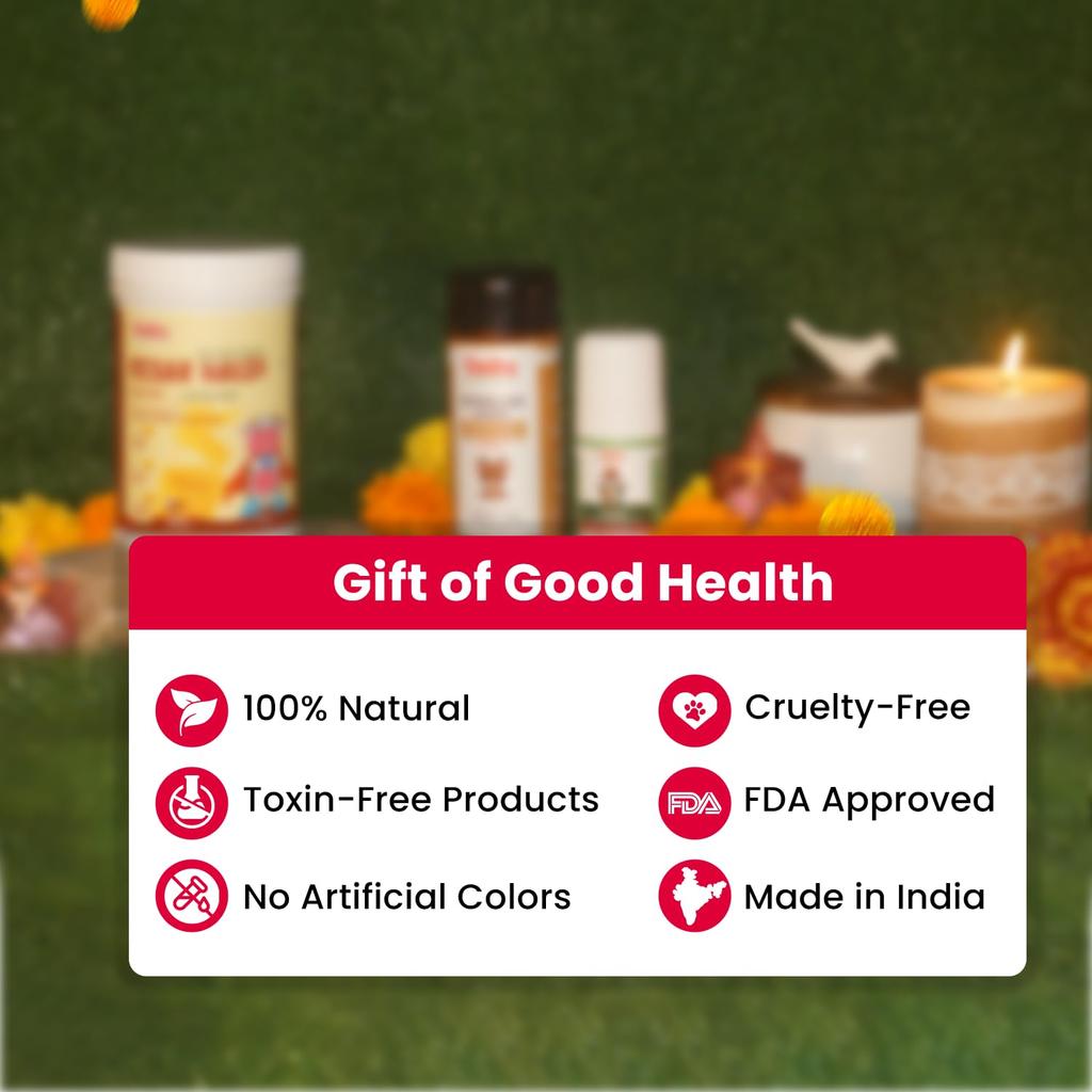 BabyOrgano Geschenkset - Sanfte Pflege Erkältungslinderung | Kesar Haldi Milchmischung - 300g | Erkältungslinderungs-Roll-On - 40ml | Sitopladi Churna - 100g