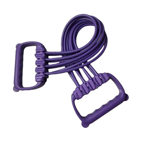 Pedal Resistance Band with Handle, Multifunction Tension Ankle Puller Exerciser, 8-Tube Pedal Rope for Arm, A фиолетовый